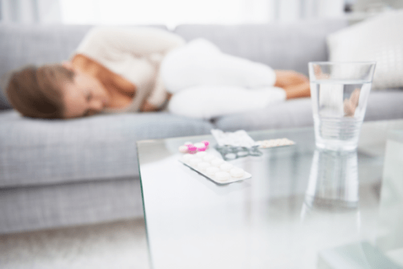 stomach ache due to the presence of parasites in the body