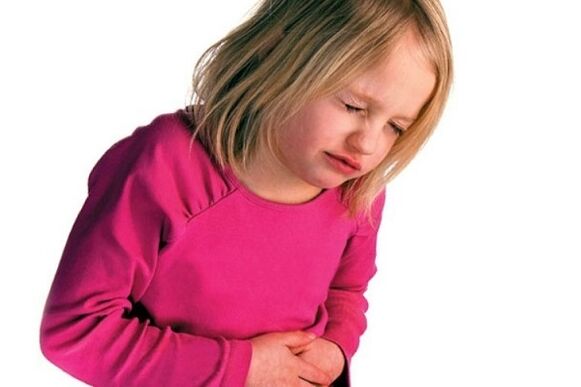 stomach ache in children as a symptom of parasites in the body